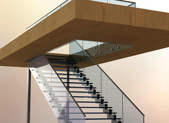 3д модель стеклянной лестницы